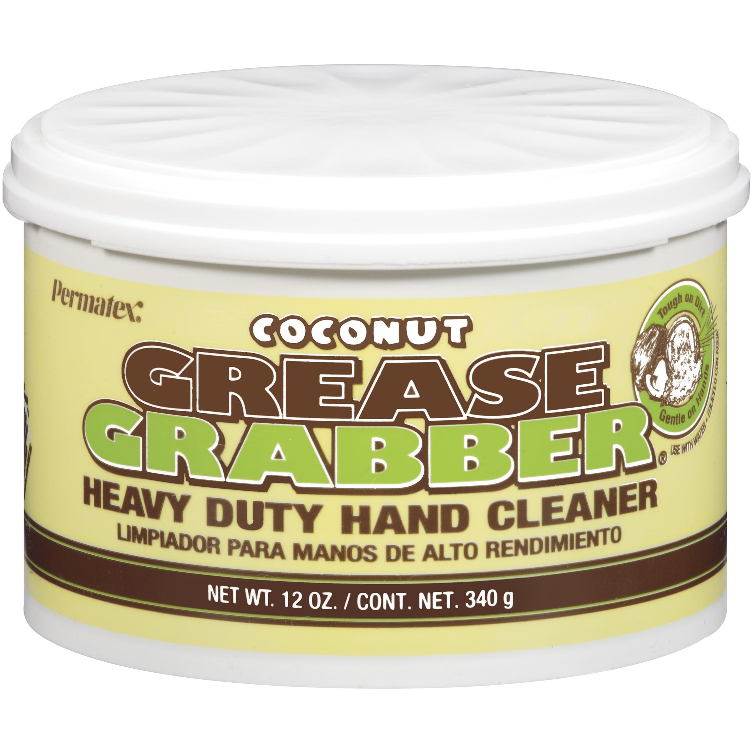 Permatex® Grease Grabber® 14112 Heavy Duty Coconut Hand Cleaner 12 Oz Plastic Tub