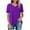 Purple, variant on Tauxra Plus Size V Neck T Shirts Women Short Sleeve Tops Casual Summer Tshirts Loose Fit Tee Beige M