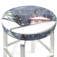 thumbnail image 6 of Goofa Watercolor Winter Landscape For Christmas Printed Stool Covers Round, Waterproof Round Bar Stool Covers Anti-Slip Round Bar Stool Seat Cover with Elastic Bands Durable -13 inch, 6 of 7