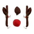 thumbnail image 2 of ABPWLY Home Car Christmas Decoration Kit with LED Lights Reindeer Nose Antlers for Grille Window Red Nose Brown Antlers Christmas Decorations Indoor, 2 of 7