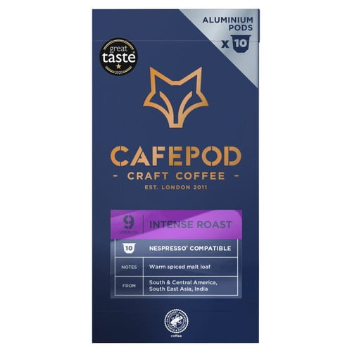 CafePod Intense Roast Nespresso Compatible Aluminium Coffee Pods, 10 pods per pack, British Import (Pack of 3)