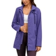 thumbnail image 6 of WRFWUL Womens Long Sleeve Hooded Trench Coat Lightweight Zip Up Windbreaker Fall Spring Outdoor Travel Jacket, 6 of 7