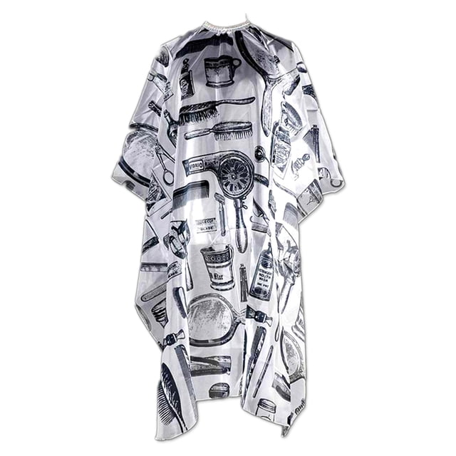 MasteelfCA Coiffeur Professionnel Salon Coiffure Imprimé Imperméable Non Collant Robe de Coupe Cape (Blanc)
