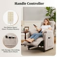 thumbnail image 3 of Miniyam Compact Power Recliner with Side Pockets in Light Gray, 7-Zone Support & Quiet Motor with Wired Remote for Apartments, 3 of 11