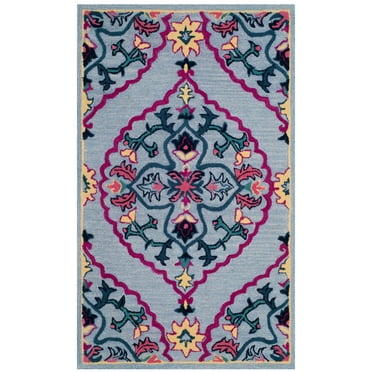 SAFAVIEH Bellagio Rio Floral Wool Area Rug, Blue/Multi, 3' x 5'