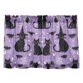 thumbnail image 7 of Yayeee Kitchen Curtains Light Filtering 27"x36" Rod Pocket Short Cafe Window Panel, Halloween Cats, 7 of 7
