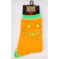 thumbnail image 1 of Totally Ghoul Jack-o-Lantern Pumpkin Halloween Crew Calcetines Naranja Amarillo Mujer 9-11 NWT Totally Ghoul 0025634522438, 1 of 2