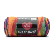 Red Heart Super Saver Jumbo #4 Medium Acrylic Yarn, Favorite Stripe 10oz/283g, 482 Yards