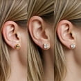 thumbnail image 5 of 14K Gold Plated Stud Earrings for Womens,Cubic Zirconia Hypoallergenic 925 Silver Post Earrings for Men Gifts for Women 9 Pairs, 5 of 10
