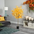 thumbnail image 4 of Nearly Natural 5' Artificial Maple Artificial Tree in Black Plastic Pot, 4 of 4