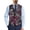 Skull Rose Bat Print, variant on POLERO Skull Rose Print, Slim Fit Lightweight Formal Vest 4 Button Mens Suit Vest for Corporate Business