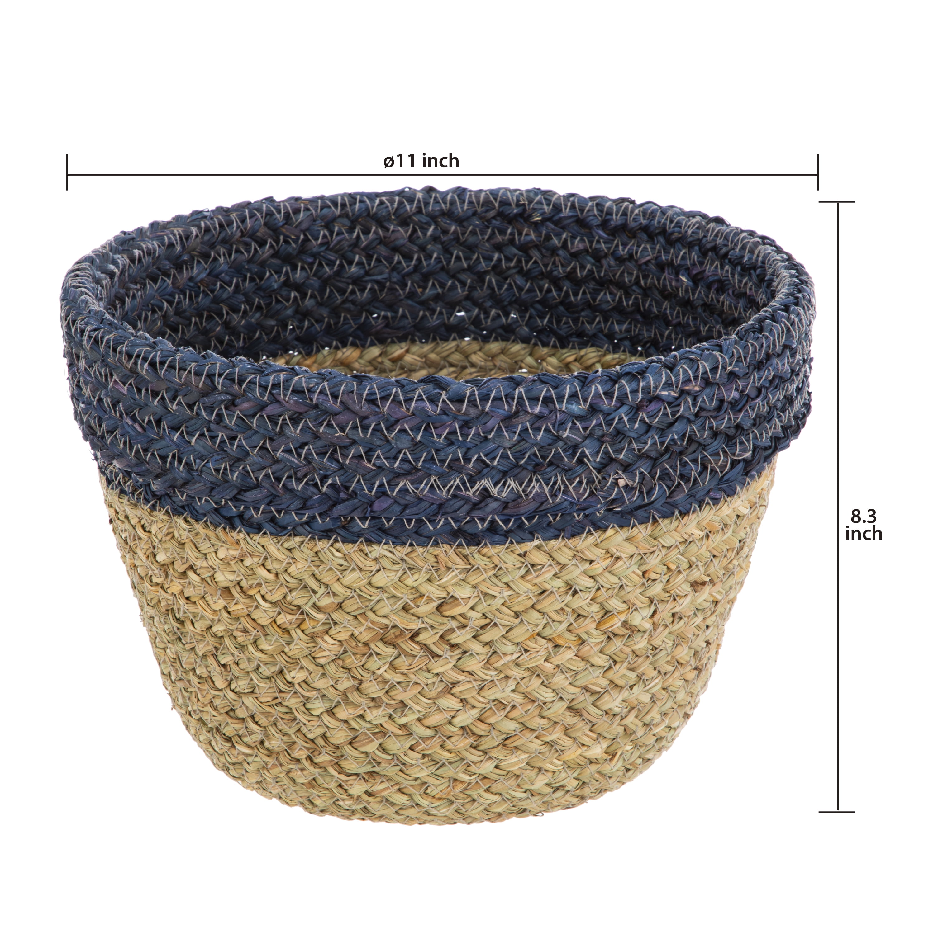 Navy Blue Peony Y-Weave Storage Basket, Medium, Sold by at Home