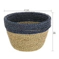 thumbnail image 2 of Mainstays Two-Tone Seagrass Decorative Storage Basket, 11" x 8.3", Navy & Natural, 2 of 10