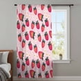 thumbnail image 4 of Strawberry Sheer Curtains 45 Inches Long, Pink Spring Summer Rustic Floral Fruit Light Filering Curtains, Breathable Simi Curtain Privacy Drapes for Kitchen Bathroom Small Window Treatment, 4 of 9