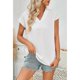 thumbnail image 4 of Lightweight Women's Loose Fit T Shirt V Neck Design Breathable Fabric Summer Tops Solid Color Casual Blouse Comfort Wear White XXL, 4 of 4
