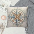 thumbnail image 2 of JEUXUS  Cushion Covers Vintage Compass Antique Pattern Global Geography Direction Square Soft,Pillow Cases Decor for Couch Bedroom Sofa Living Pack of, 2 of 5