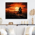 thumbnail image 2 of Designart "Pointillism Art of Sunset Riders in the West II" Western Metal Wall Decor, 2 of 5