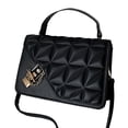 thumbnail image 2 of Bolsos de mano para mujer, con hebilla de herraje en forma de rombo, para el trabajo, compras, viajes, color negro, talla única, 2 of 15