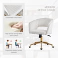 thumbnail image 2 of Tzicr Modern Velvet Home Office Chair,Upholstered Chairs with 360 Swivel Armchair and Gold Base,for Living Room, Bedroom, Vanity, Study (Beige), 2 of 7