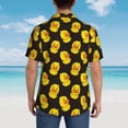 thumbnail image 4 of Daiia cute duck Print Hawaiian Shirt for Men Gentle Cotton Regular Short Sleeve Casual,Large, 4 of 7