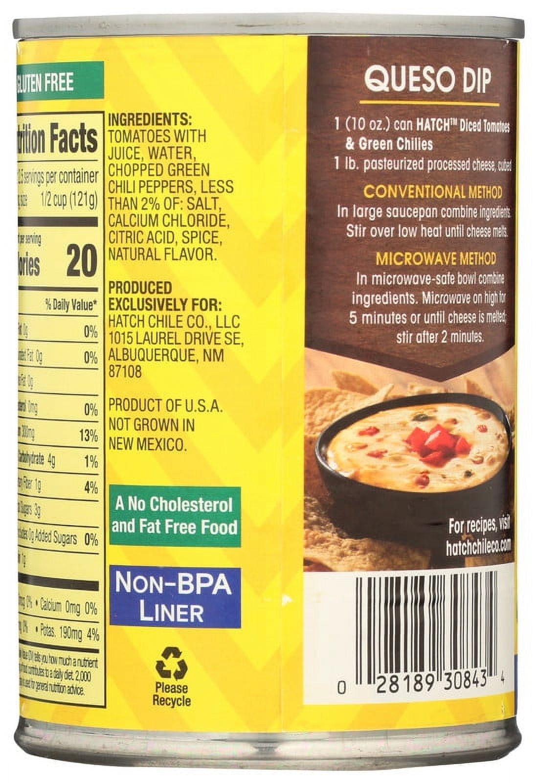 (12 pack) HATCH Medium Diced Tomatoes & Jalapenos, 10oz, Kosher, Gluten Free, Non-GMO Project Verified