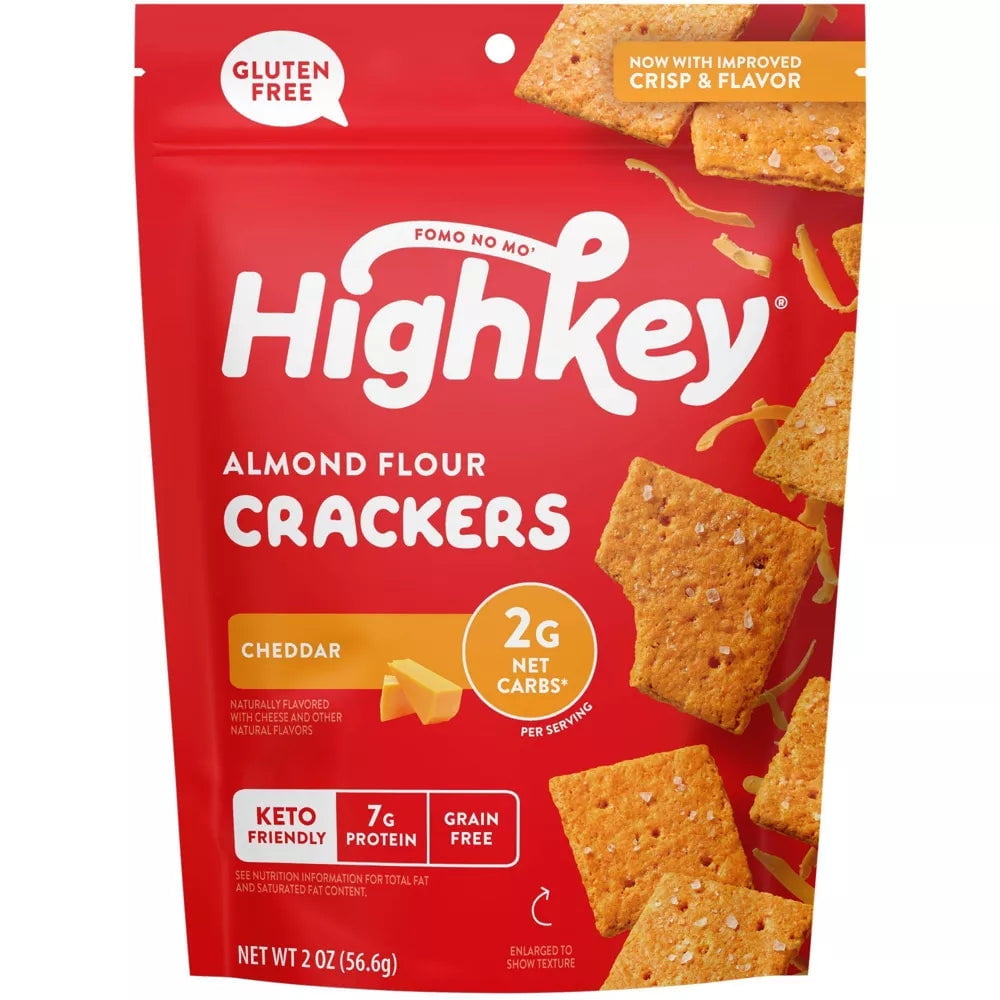 HighKey Snacks Almond Flour Crackers (2oz) Flavor Cheddar