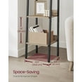 thumbnail image 4 of VASAGLE Bookshelf, 5-Tier Narrow Book Shelf, 11.8 x 13.3 x 66.9 Inches, Ladder Shelf for Home Office, Living Room, Bedroom, Kitchen, Camel Brown and Ink Black, 4 of 5