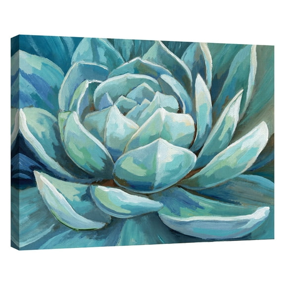 Masterpiece Cerulean Succulent by Nan Wrapped Canvas Painting Art Print