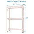 thumbnail image 7 of VIPEK R2 Plus Rolling Garment Rack Heavy Duty Clothes Rack Metal Freestanding Wardrobe Closet, Pink, 7 of 7