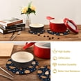 thumbnail image 6 of SKYSONIC 2Pcs Trivet Pot Holder, Gingerbread Christmas Cookies Round Woven Potholders Set Cotton Braided Hot Pads Coasters Table Mats for Cooking and Baking, 6 of 7