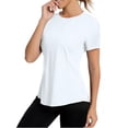 thumbnail image 2 of Stichou Women's Short Sleeve Workout Tops Athletic UPF50+ Sun Shirts Gym Hiking Running Yoga 2026 Summer Spring Clothes Blue XL, 2 of 3