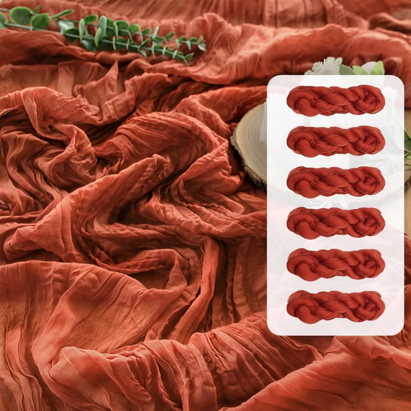 6 Pack Rustic Red Table Runners 35 Inch×10Ft Cheesecloth Boho Wedding Decor Gauze Fabric