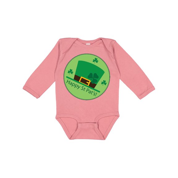 Inktastic Happy St Patrick's Day Irish Boys or Girls Long Sleeve Baby Bodysuit