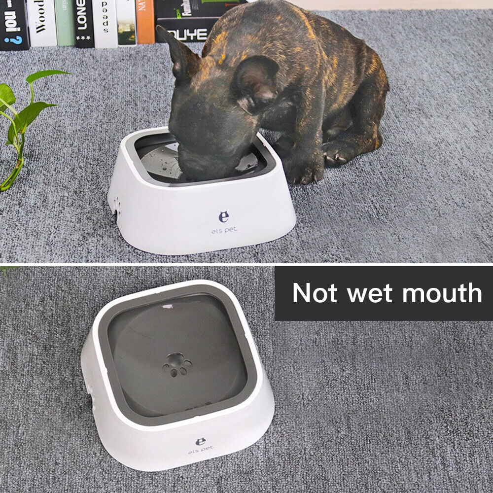Pet Dog Water Bowl No Spill Dispenser Portable Vehicle Carried Float Slow Feeder