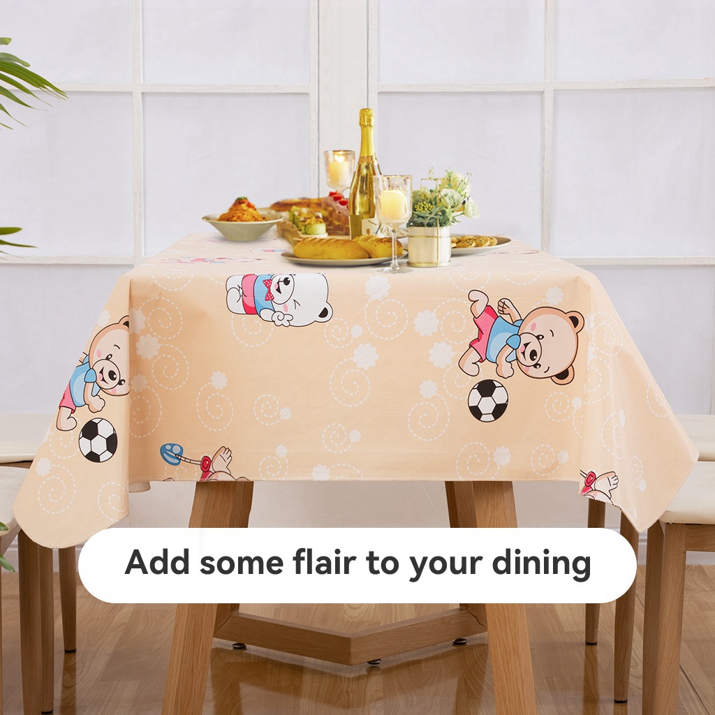 Ray Star Vinyl Party Tablecloths 52x70 Spring Tablecloth Plastic Picnic Outdoor and Camping Waterproof Oilcloth Table Cover for Rectangle Tables