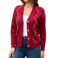 thumbnail image 1 of Charmo Women's Cable Knit Open Front Button Down Cardigan Sweater Long Sleeve Chunky Fall Sweater Outwear, 1 of 5