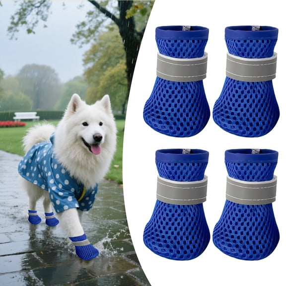 GASTROPOD 4 Pcs Dog Booties, Breathable Mesh Non-Slip Dog Shoes, Small Size Paw Protectors