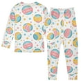 thumbnail image 2 of joogoo Pastel Beach Balls with Stars Pattern 2 Piece Long Sleeve Tee and Pants Cotton Pajama Set 4T, 2 of 7