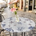 thumbnail image 6 of Vintage Coastal Round Tablecloth for 36-44 Inch Tables,Fitted Table Cover with Elastic Edge,Nautical Summer Beach Sea Turtle Starfish Waterproof Outdoor Table Cloth Protector for Patio Garden Dinner, 6 of 9