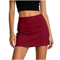thumbnail image 2 of Kilaqueen Women's High Waisted Mini Skirt, Solid Bodycon Stretch Short Skirt for Going Out, Parties, Date Night, Clubwear and Casual Summer Outfits, 2 of 6