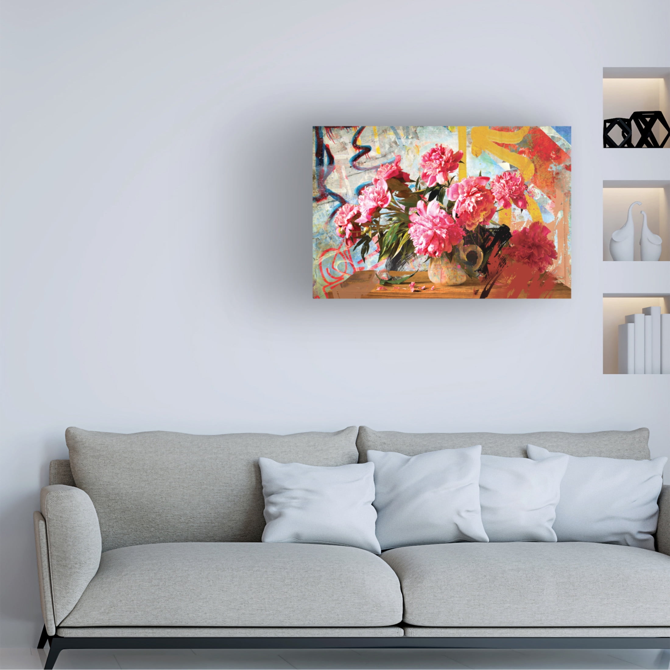 Canvas Wall Art - Porter Hastings 'Urban Bouquet 2' Wall Art for Living Room, Bedroom, or Office Décor by Trademark Fine Art - 32 x 22 Inches