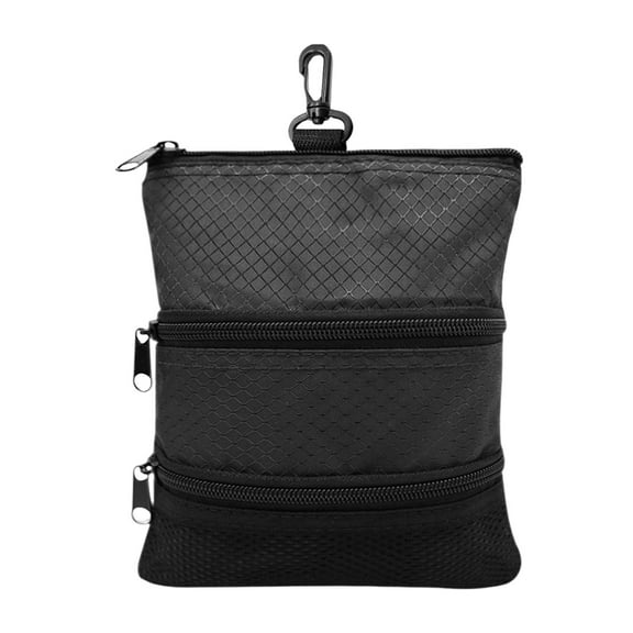 Golf Ball Bag Zipper Case Pouch Carrier Multipurpose Carrying Waterproof for Outdoor Sports Golf Accessory Golfer Gift Black