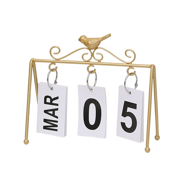 Wozhuo Calendrier de Table Réutilisable Calendrier Artisanat Décoration de Bureau Ornements en Fer Réutilisables Décoration de Maison de Pâques