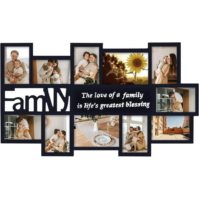 WBTAYB Decorative Handcrafted Wood Family Wall Hanging Collage Picture