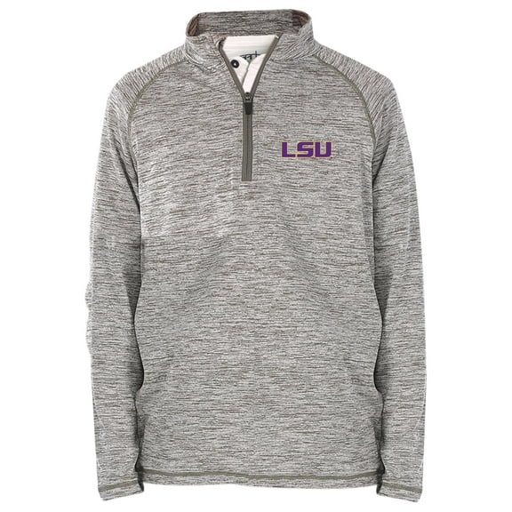 Youth Garb Heathered Gray LSU Tigers Matthew Quarter-Zip Pullover Jacket