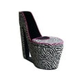 thumbnail image 1 of ORE International 32.86" Chaise d'Appoint de Rangement en Bois à Talons Hauts en Zèbre Rouge/noir, 1 of 3