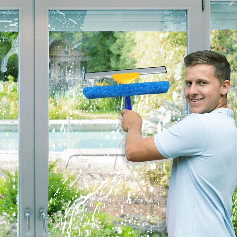 Professional Window Squeegee, 2-In-1 Squeegee for Window Cleaning