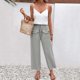 thumbnail image 5 of Pantalones Elásticos de Cintura para Mujeres Pantalones Largos de Cordón de Mezcla de Lino Sólido con Bolsillos Laterales Casual, Pantalones de Lino de Mujer con Bolsillos, 5 of 7