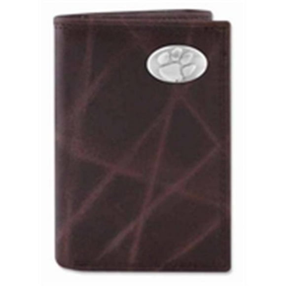 Clemson Trifold Wrinkle Leather Wallet