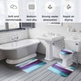 thumbnail image 5 of Turquoise Purple Bath Mat 3 Piece Bathroom Rug Set, Geometric Abstract Modern Oil Painting Non Slip Bath Rug Contour Mat and Toilet Lid Cover, Absorbent Shower Mats Soft Bath Rugs and Mats Sets, 5 of 8
